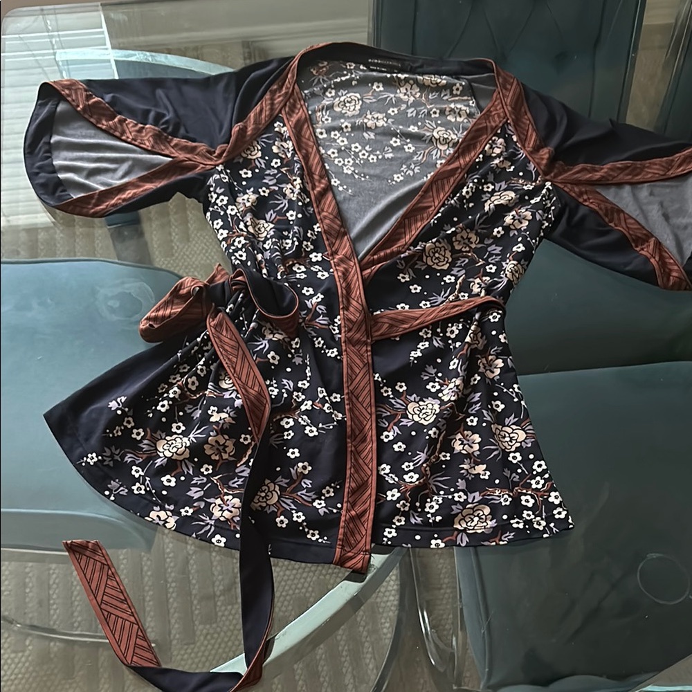 BCBGMaxAzria Floral Wrap kimono top